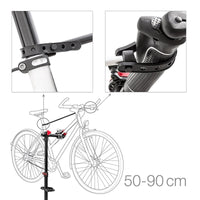 Cavalletto da officina per supporto riparazione bicicletta manutenzione regolabile nero 105 -190 cm 3413010/2
