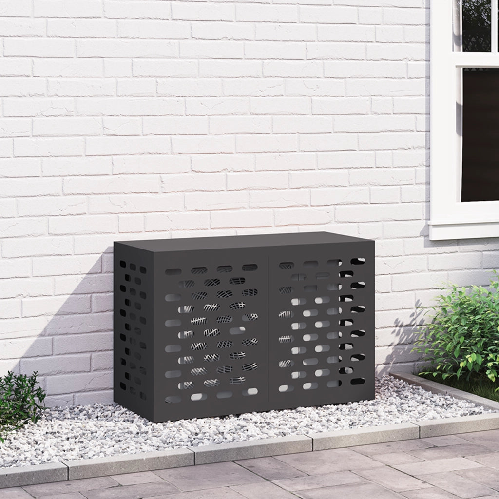 Copertura per condizionatori d'aria  nera 90x40x60 cm in acciaio