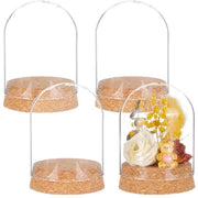 Set di vetrine da tavolo a 4 pezzi - Coppe di vetro - Decorazione da tavolo - Base in legno - 65,5x81,5 mm - Vetro di alta qualità - Cloche