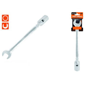 Trade Shop - Chiave Combinata 18mm Fissa E A Bussola Poligonale Con Snodo Cromo Vanadio 97566 -