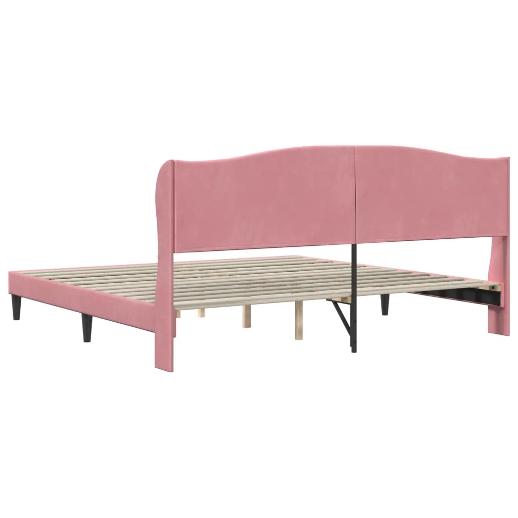 Struttura del letto con testiera Rosa 180 x 200 cm Velluto 42027938