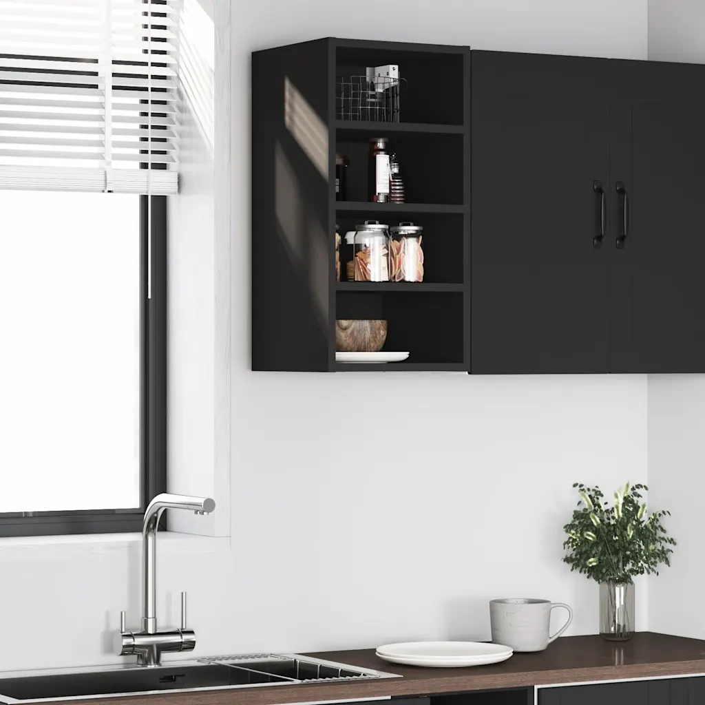 Mobile Pensile Â“RigaÂ” Nero 30x29,5x60 cm in Legno Multistrato
