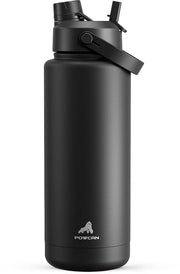Bottiglia di acqua isolata 40 oz con beccuccio e tappo a sifone, mantiene fredda per 24 ore, impermeabile, BPA-free, bottiglia d'acqua in acciaio inossidabile a doppia parete per sport e scuola.