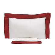 Set Lenzuola Sopra Sotto e Federe Bordi in Raso Garrini Eveline Avorio/Bordeaux Varie Misure