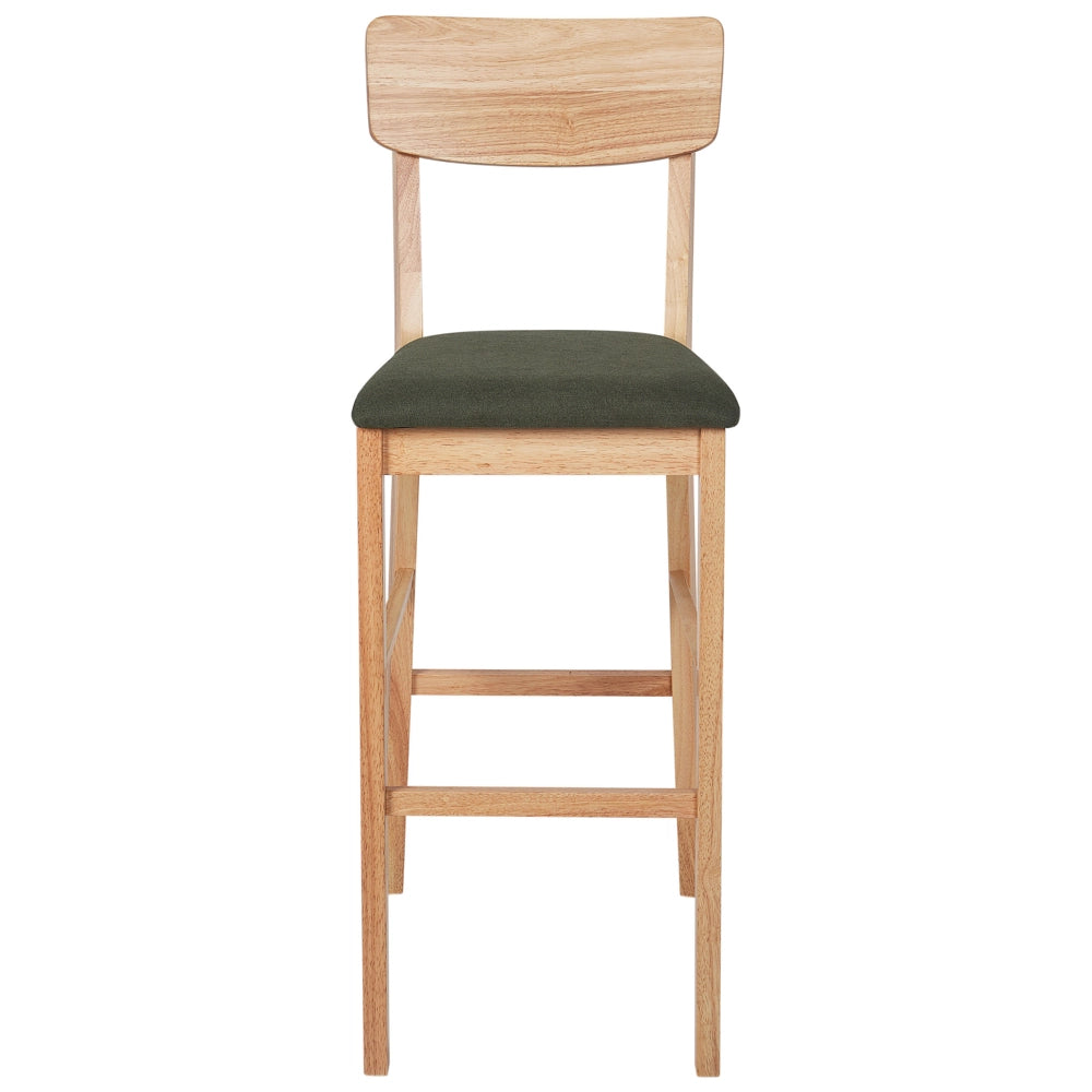 Set di 2 sedie da bar con seduta imbottita in legno chiaro verde chic elegante