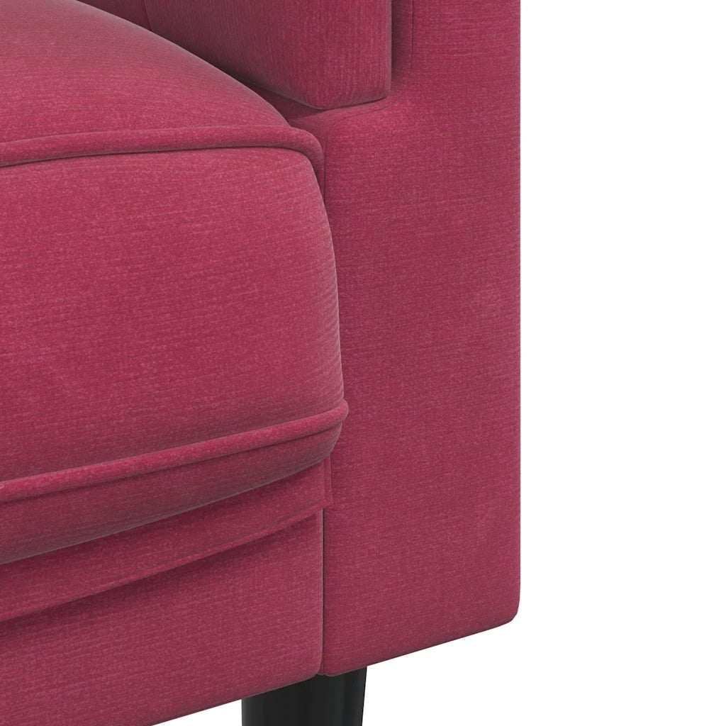Set di Divani 2 pz con Cuscini Rosso Vino in Velluto 3209261