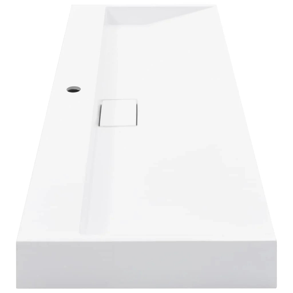 Lavamani lavabo lavabo da appoggio lavabo lavabo da montare interno bagno doccia cabina WC casa 120 x 46 cm colata minerale bianco 02_0002636