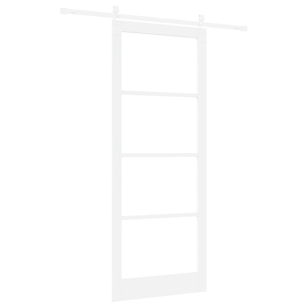 porta scorrevole  con set hardware 'ORKDAL'legno solido bianco e vetro