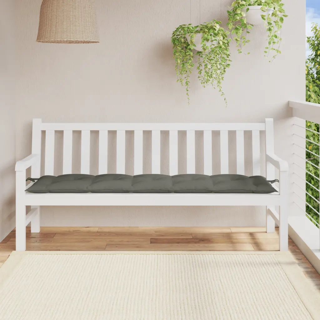 Cuscino Panca Giardino-Cuscini per panchina da esterno Grigio Scuro M¨¦lange 180x50x7 cm Tessuto