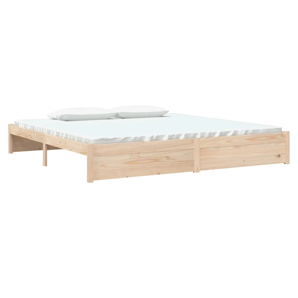 Giroletto senza Materasso-Struttura Letto in Legno Massello 200x200 cm 406592