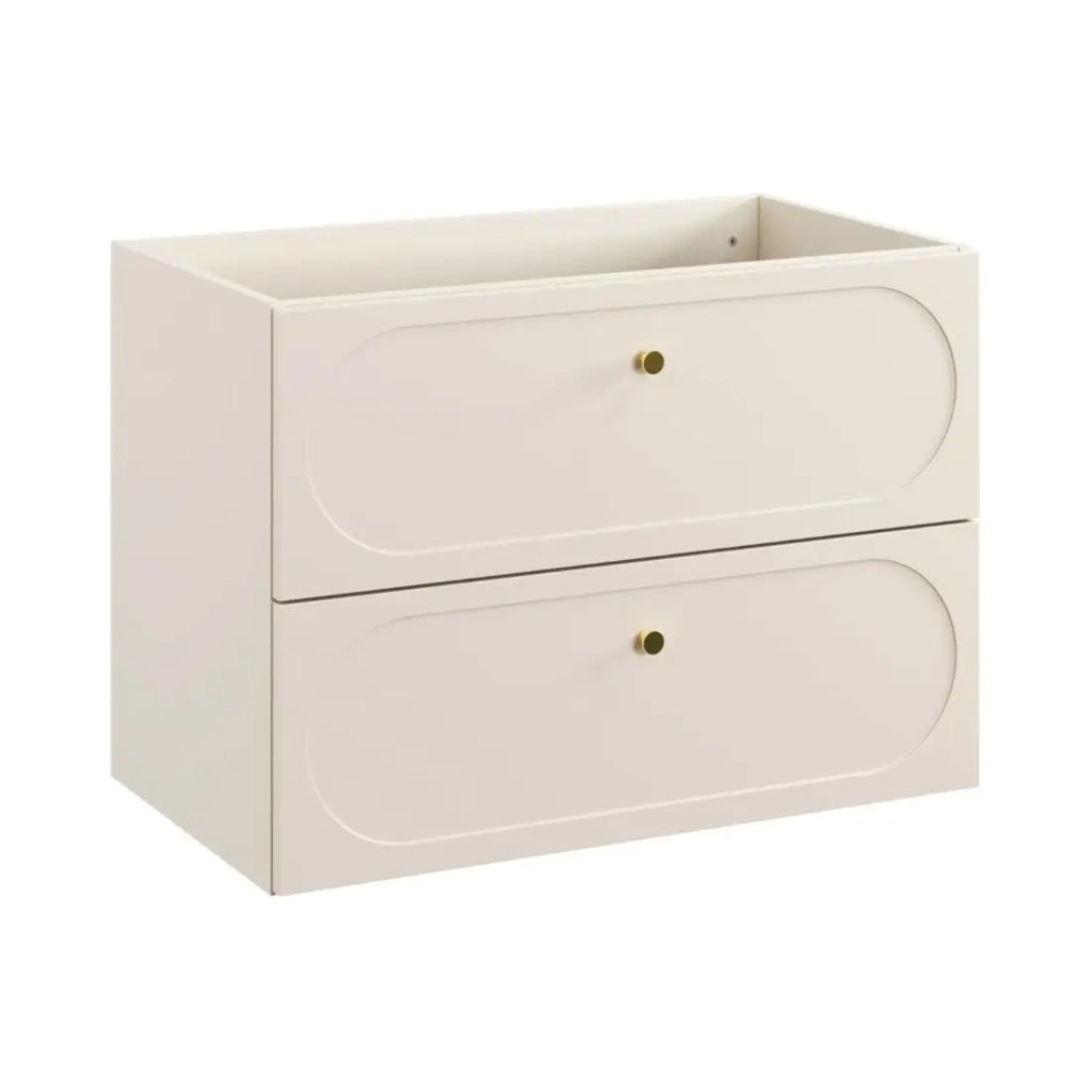 Set bagno TORNADO: mobile sottolavabo 80cm beige + lavabo da incasso bianco