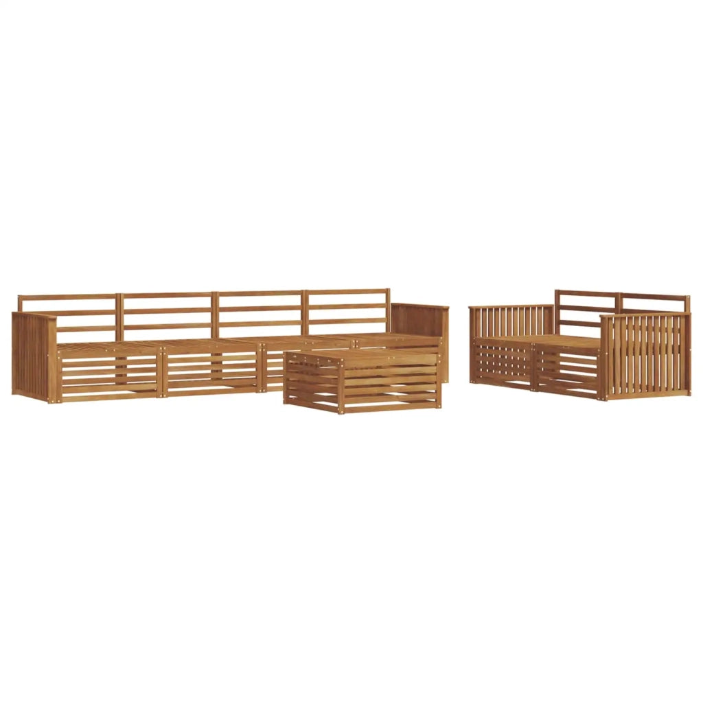 Set di divani da esterno 7 pcs Naturale