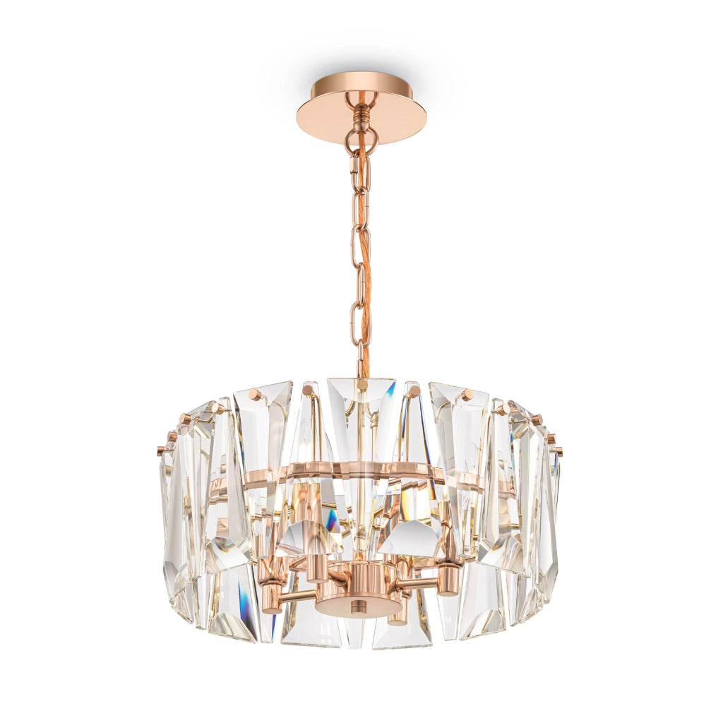 Maytoni Lampadario contemporaneo Puntes 4 luci E14 oro metallo cristalli
