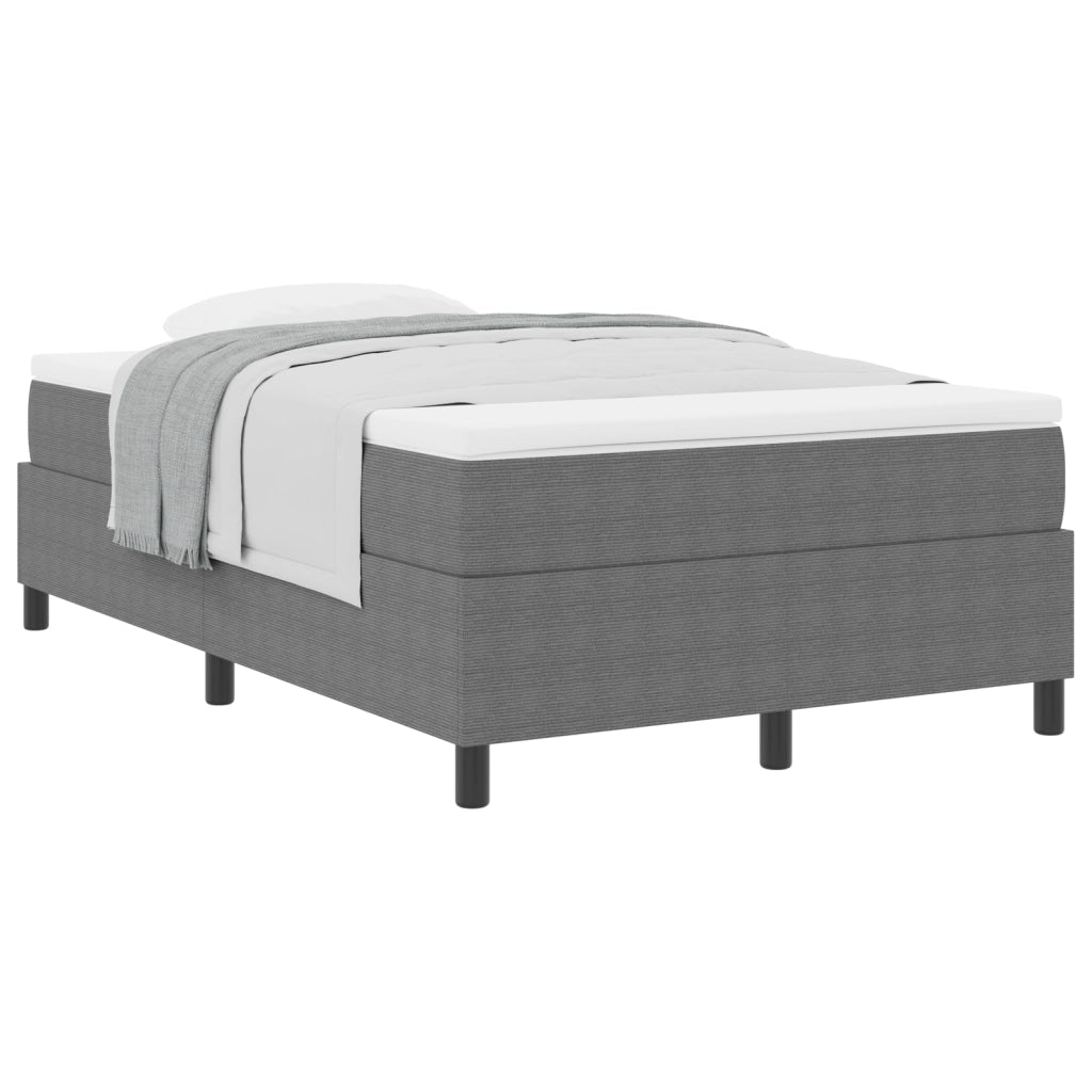 Letto con Box Spring e Materasso Grigio Chiaro 120x200 cm Tessuto in Corduroy