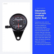 Sistema di misurazione della velocità per motocicletta universale - Visualizzazione digitale - 160 km/h - 12V - Installazione semplice - Nero/Rossa inox