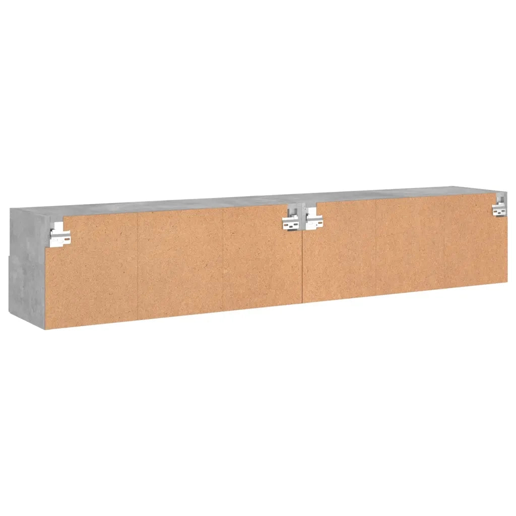 Mobili TV Muro 2pz | Armadietto TV | Mobile Porta TV Grigio Cemento 80x30x30 cm Legno Multistrato