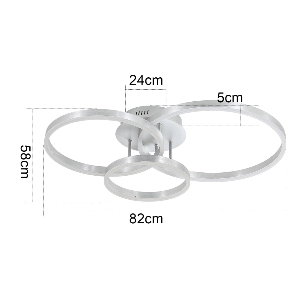 ZMH Lampada da soffitto plafoniera LED moderna 82 cm dimmerabile telecomando oro 74W