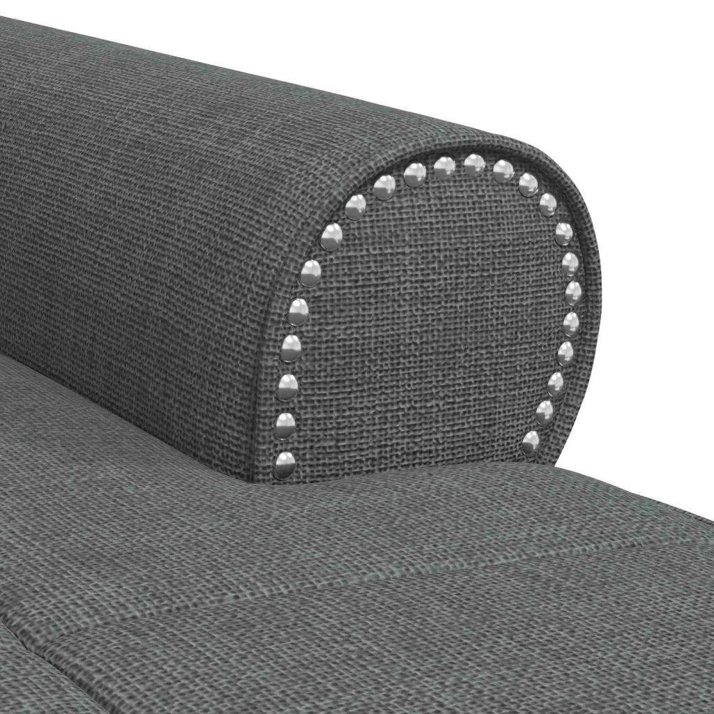 Chaise Lounge con cuscino Grigio scuro 91 x 157 x 91 cm Tessuto