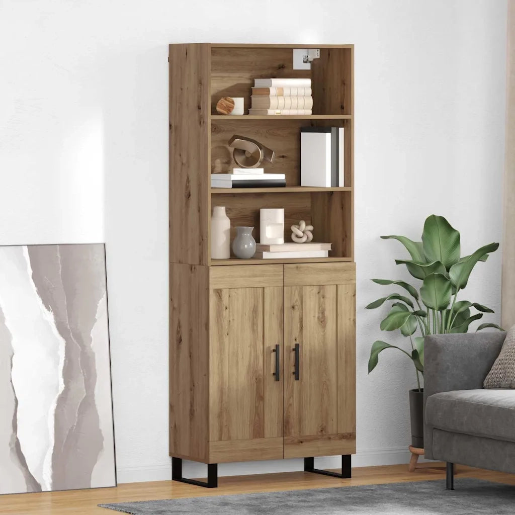 Credenza 2 pcs Rovere artigianale Legno multistrato 3415995