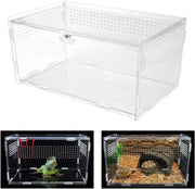 Box di terrario per rettili in acrilico - mini trasportino - 1 pezzo - 12 x 12 x 20 cm
