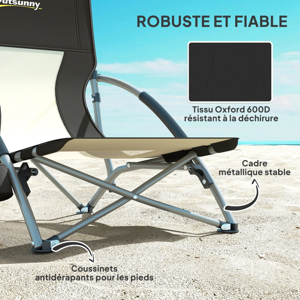Sedia pieghevole da esterno con trasportino ¨C zephmum ¨C nero 58x55x62 cm