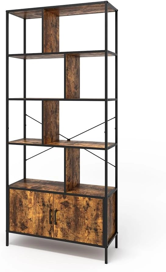 Divisorio per ambienti Fyrk, Rovere rustico, 80 x 180 cm con 2 porte