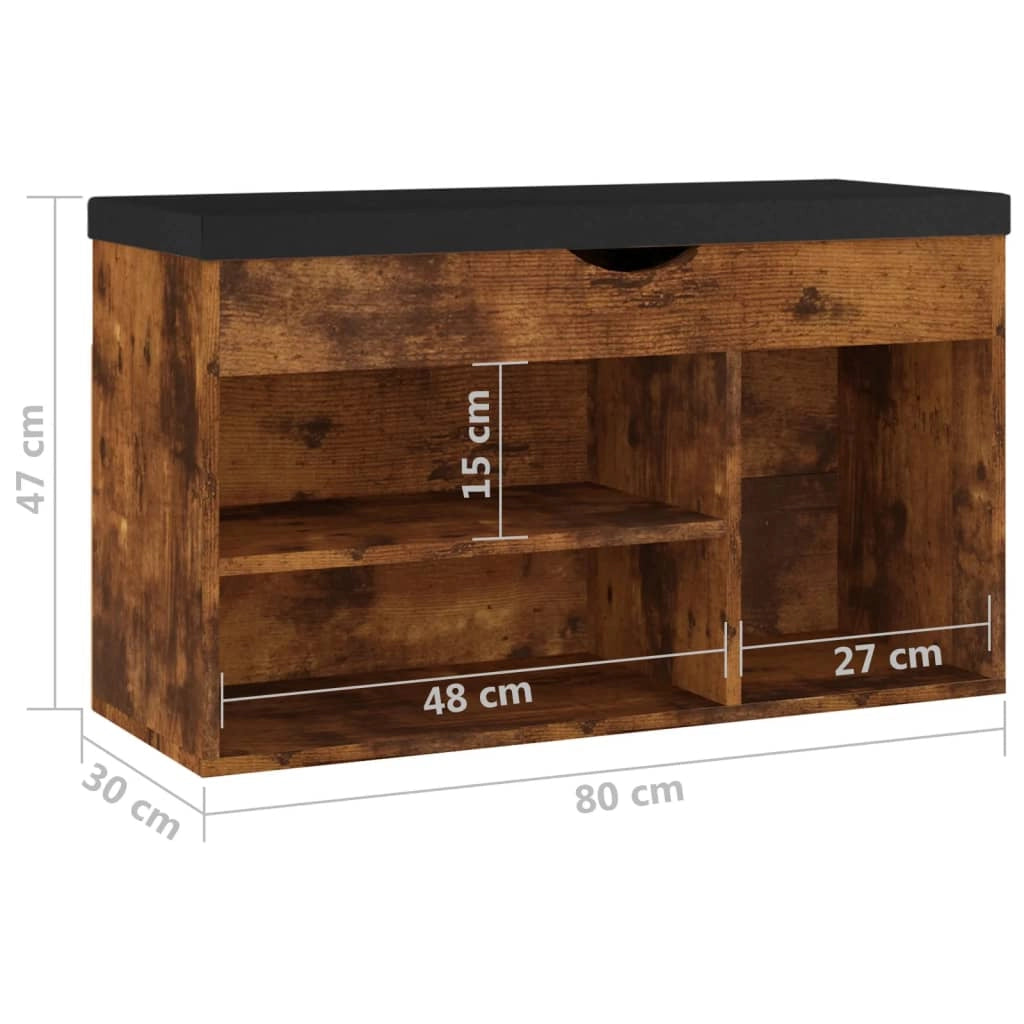 Panca portascarpe mobiletto porta-stivali cassettiera scaffale mobile da ingresso con cuscino legno ingegnerizzato marrone 02_0022869