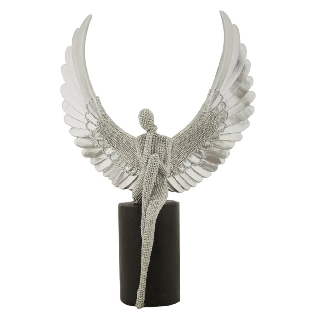 Scultura Fenice 1, Argento, Poliresina, 24x8x34 cm