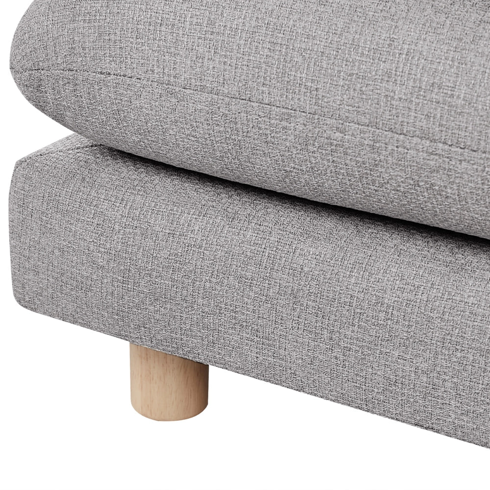 Divano moderno modulare a 2 posti imbottito tessuto poliestere grigio chiaro con schienale imbottito stile moderno classico