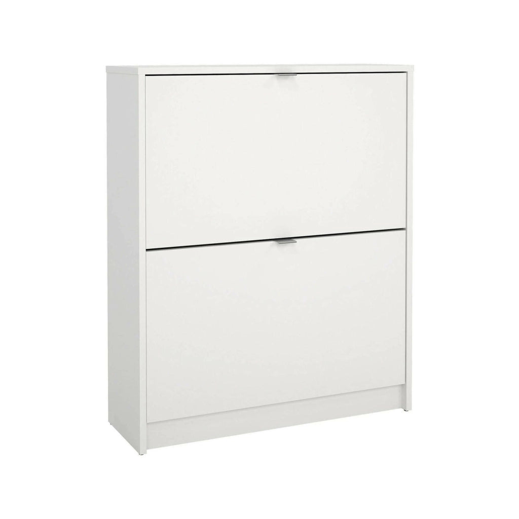 Scarpiera Larry, Mobile portascarpe, Armadio da ingresso multiuso, Mobiletto per calzature, 70x24 h85 cm, Bianco