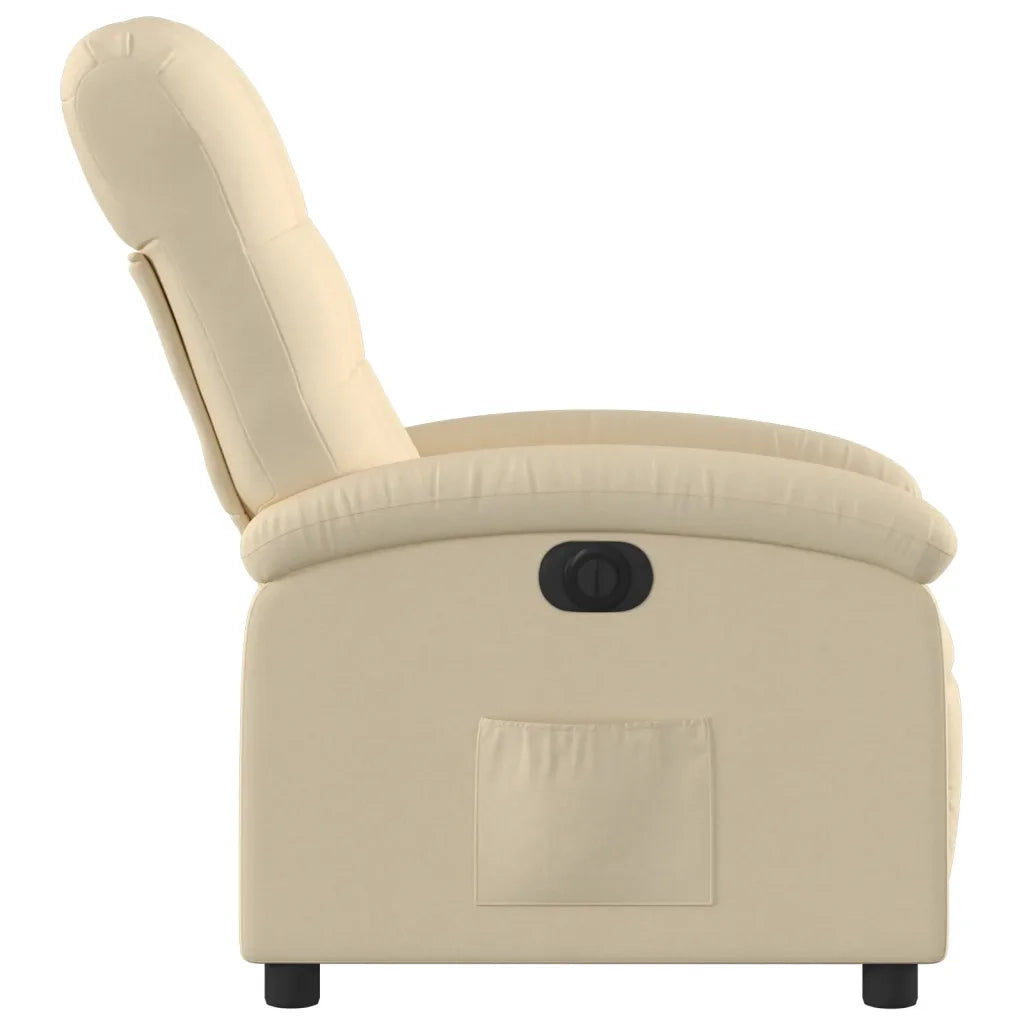 Poltrona | Sedia Relax Elettrica Reclinabile Crema in Tessuto