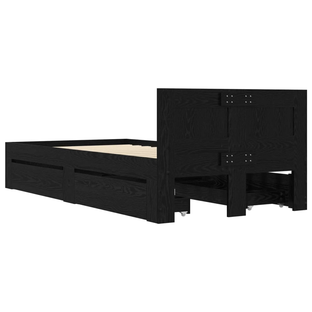 Struttura letto con testata Rovere Nero 80 x 200 cm 3429683