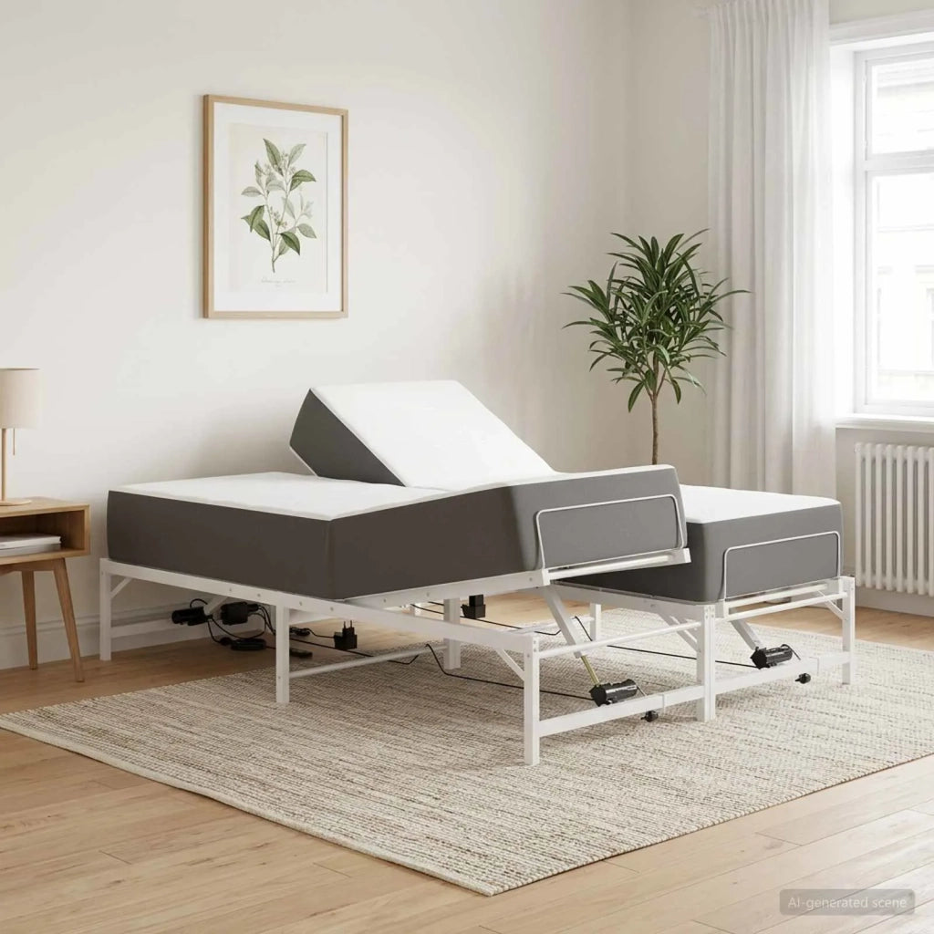 Telaio Letto Elettrico Regolabile Bianco 120 x 200 cm Acciaio 3438629