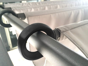 Pergola da Giardino 3x3m in Acciaio e Poliestere Grigio Chiaro