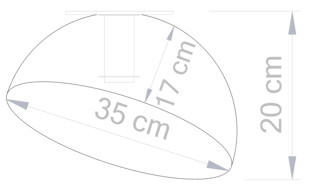 Plafoniera Sfera nera oro cupola 35cm E27 15W Sigma