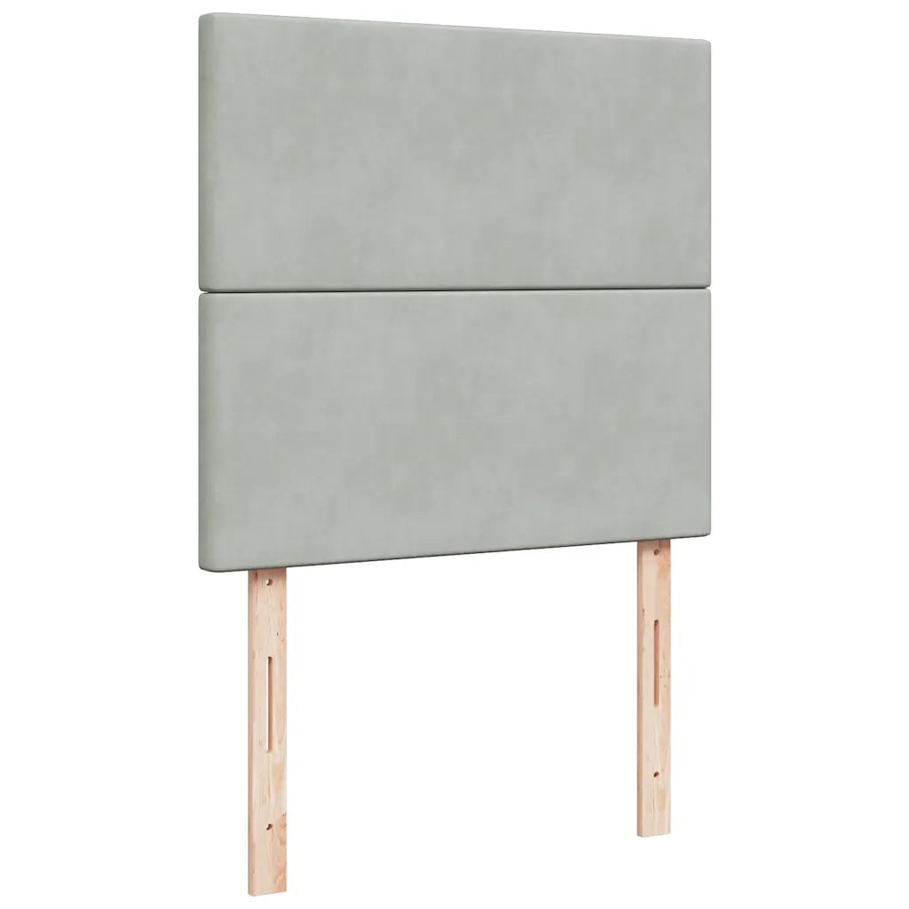 Giroletto a Molle con Materasso Grigio Chiaro 100x200cm Velluto