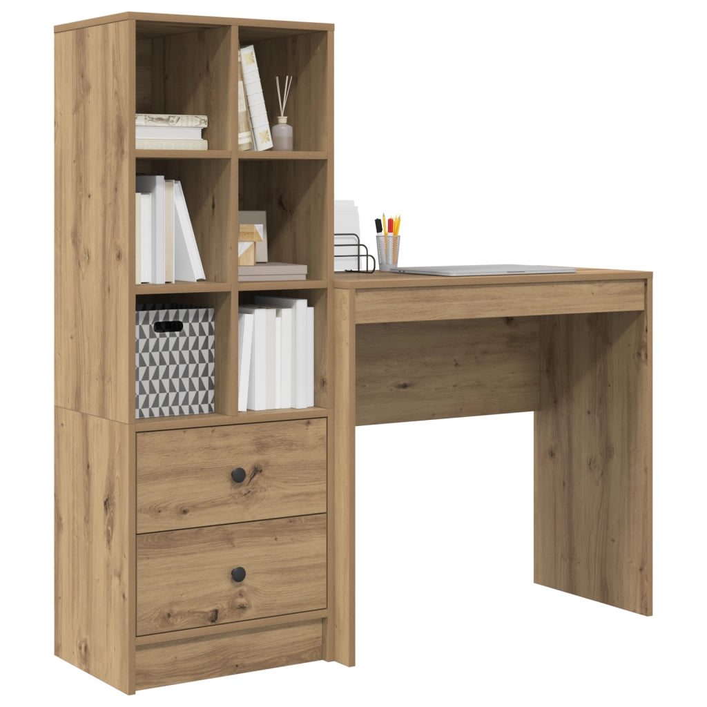 Scrivania con spazio di archiviazione Rovere artigianale Legno ingegnerizzato