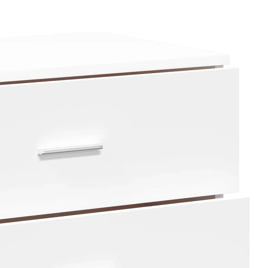 Credenze 2 pz Bianche 60x39x80 cm in Legno Multistrato