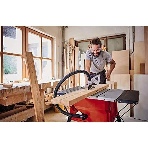 Einhell 4340490 TC-TS 2025-2 U Sega circolare da banco 2000 W regolazione altezza e inclinazione lama guida parallela arresto angolare ±60° aspirazione integrata colore Rosso-Argento