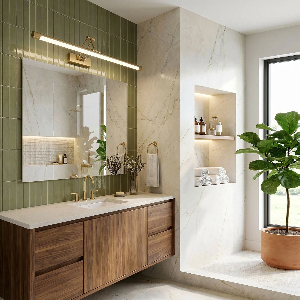 Applique Da Bagno Led Swe023-1w 60cm Brush Gold