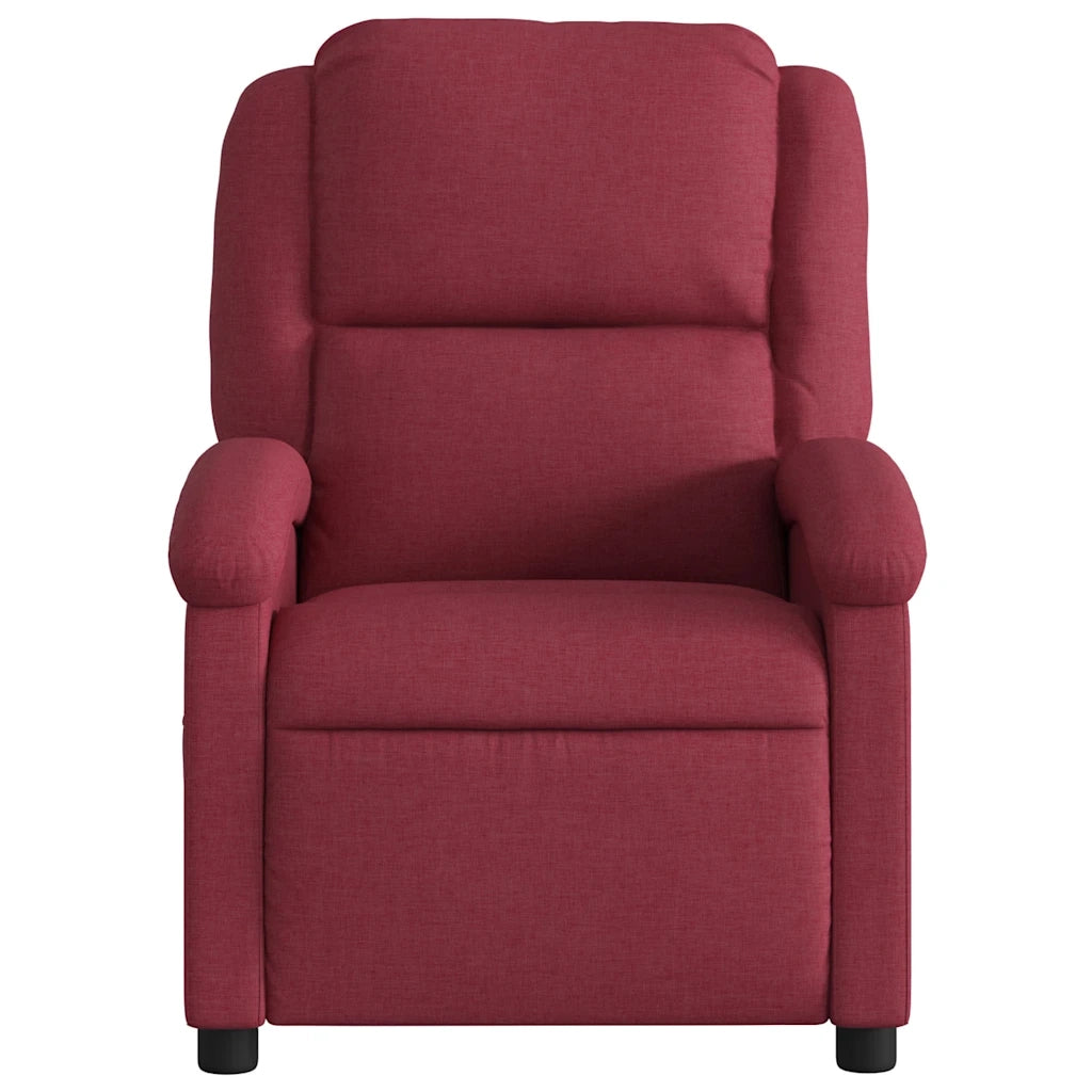 Poltrona Elettrica Reclinabile-Divano Sedia Rosso Vino in Tessuto 217771