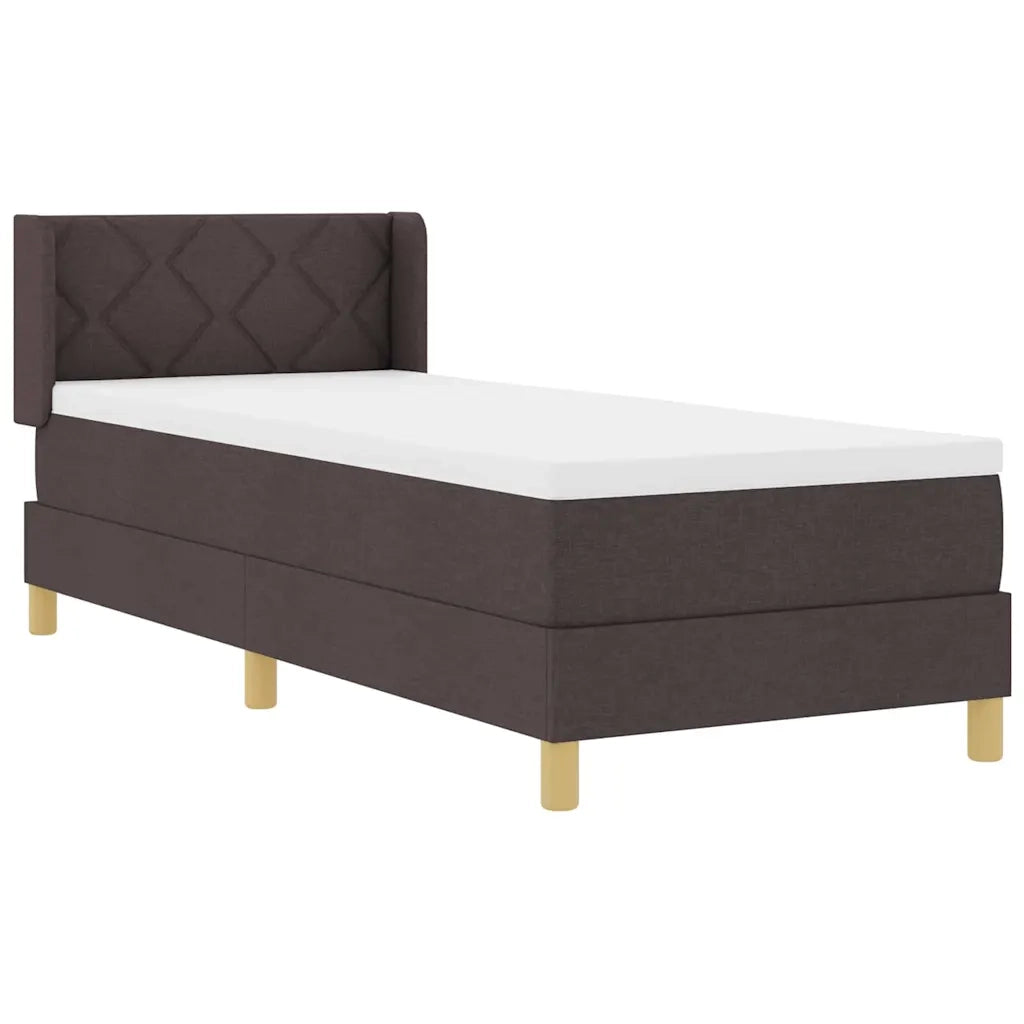 Letto a molle con materasso Marrone Scuro 200 x 80 cm Tessuto 3341324