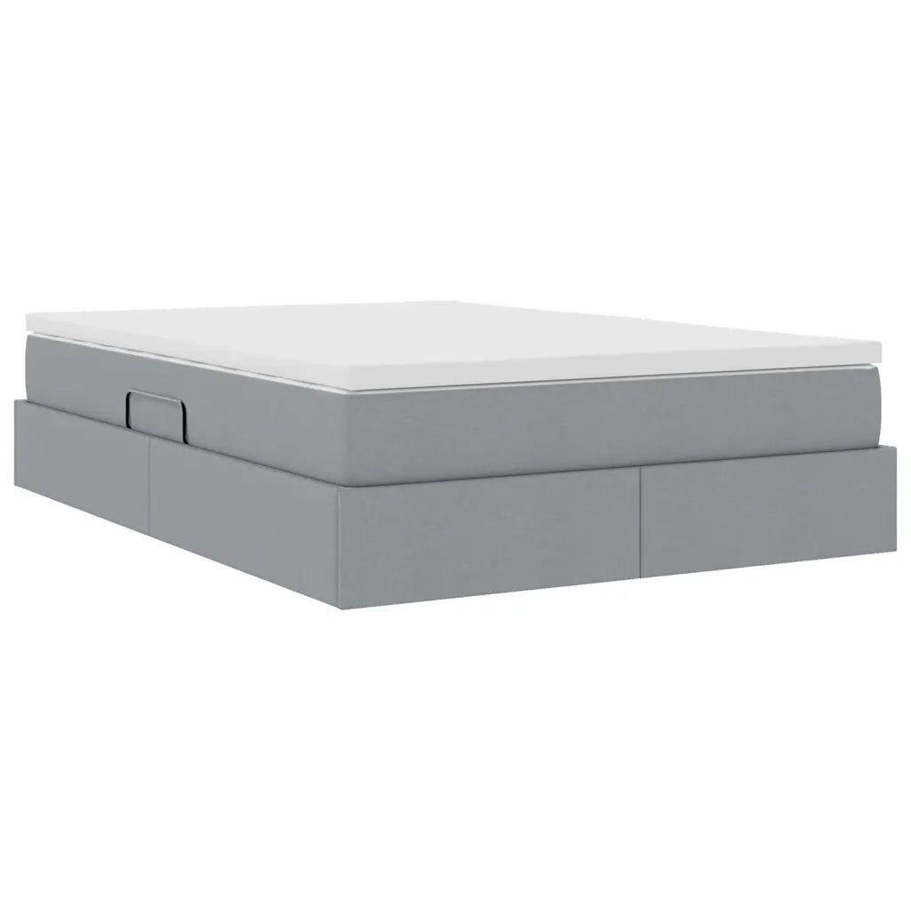 Letto con contenitore e materasso Grigio chiaro 140 x 200 cm 3370230