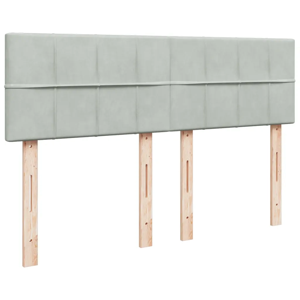 Giroletto a Molle con Materasso Grigio Chiaro 140x190cm Velluto 3286306