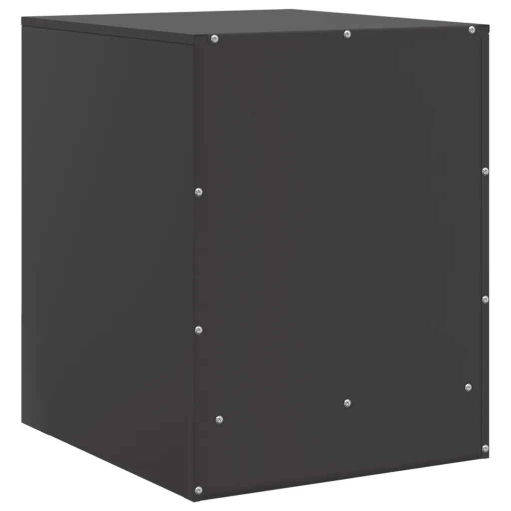 Comodino-Tavolino da notte Nero 34,5x39x44 cm in Acciaio 359891