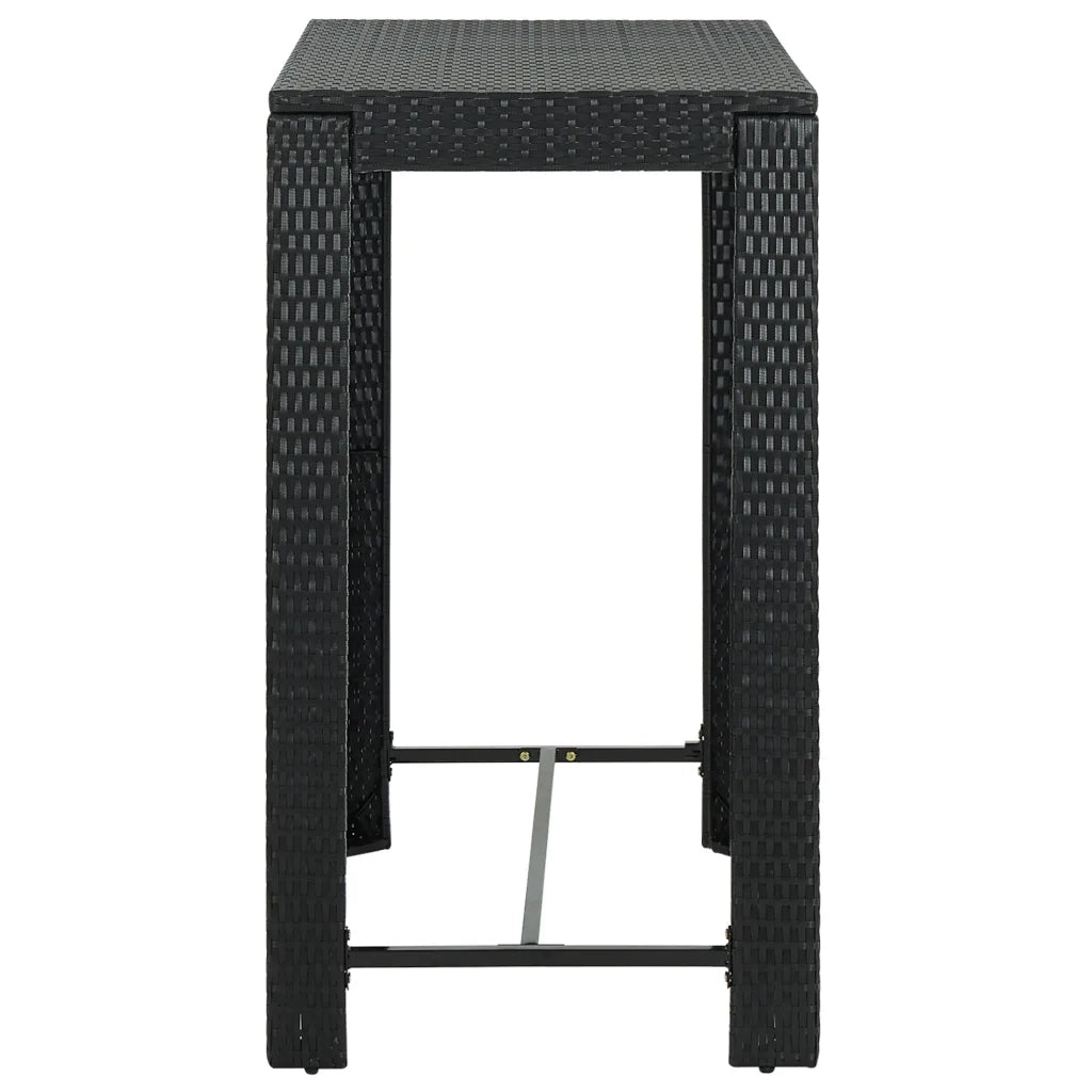 Set Bar da Giardino 7 pz con Cuscini in Polyrattan Nero 3064798