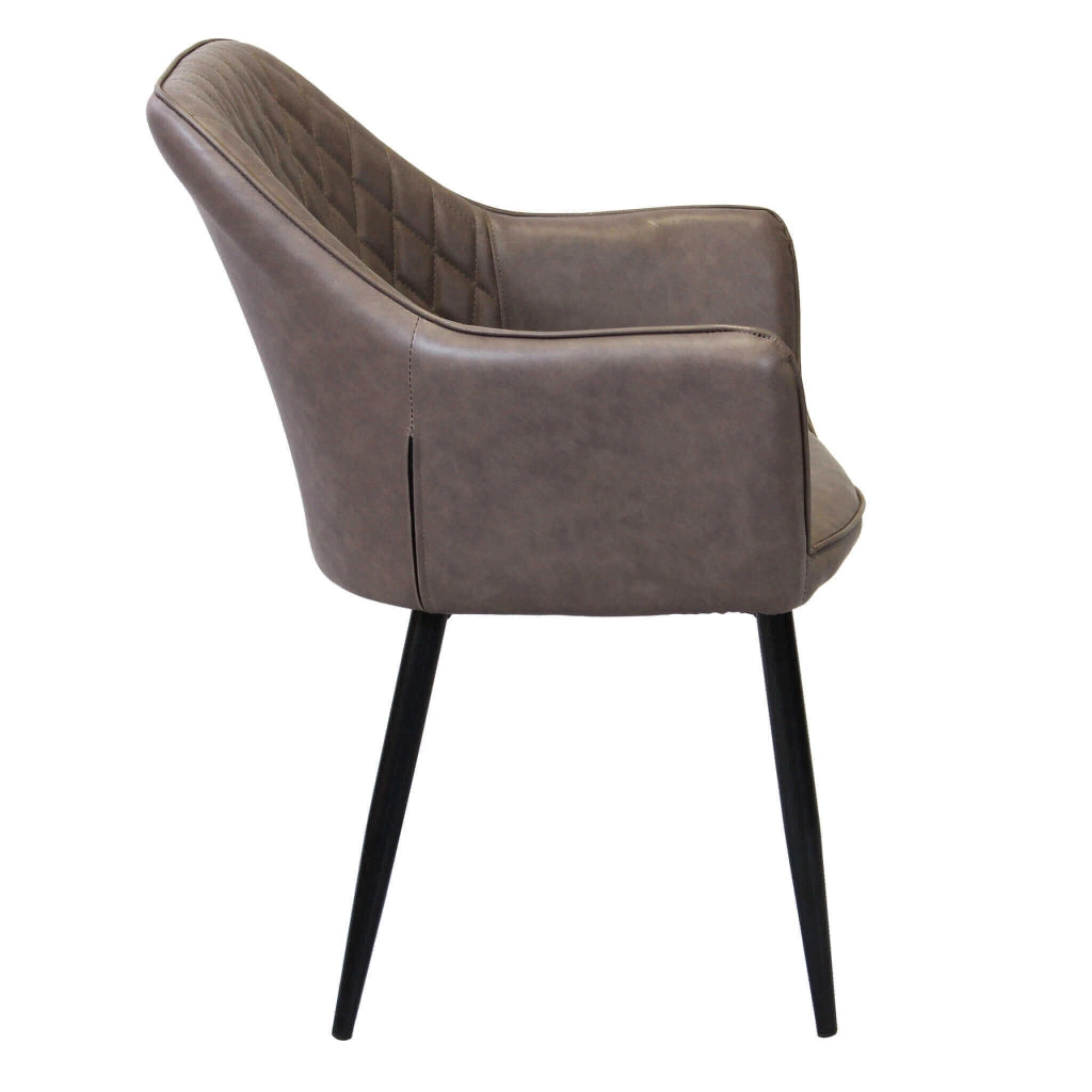 Poltrona per Sala da Pranzo in Ecopelle Metallo cm 48x62x83 - ROBIN