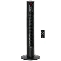Ventilatore A Colonna Silenzioso Oscillazione 70° Timer 12h 4 Modalità 3 Velocità 45W 31.5 x 31.5 x 96 cm Nero