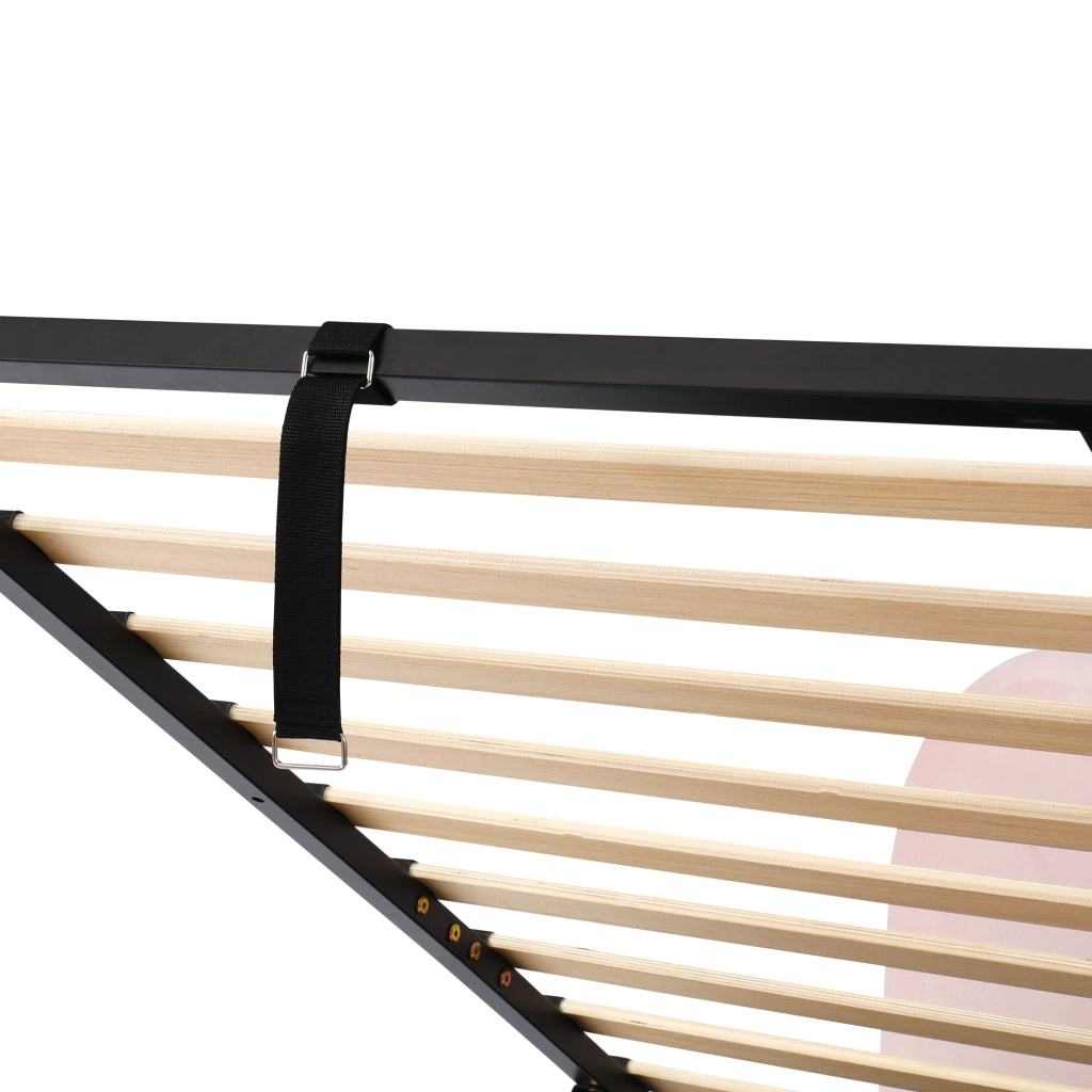 DESMIU Letto Bambino 90 × 200 cm con contenitore idraulico, testiera, senza materasso, velluto, rosa