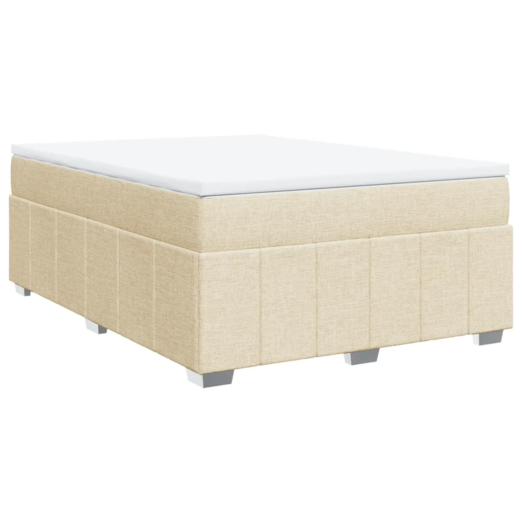 Giroletto a Molle con Materasso Crema 140x19 cm in Tessuto